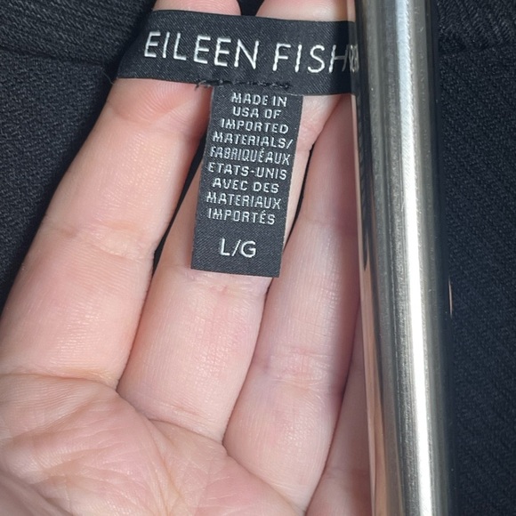 Eileen Fisher | Black Textured Open Front Blazer Jacket Tencel Career Office - Picture 8 of 12